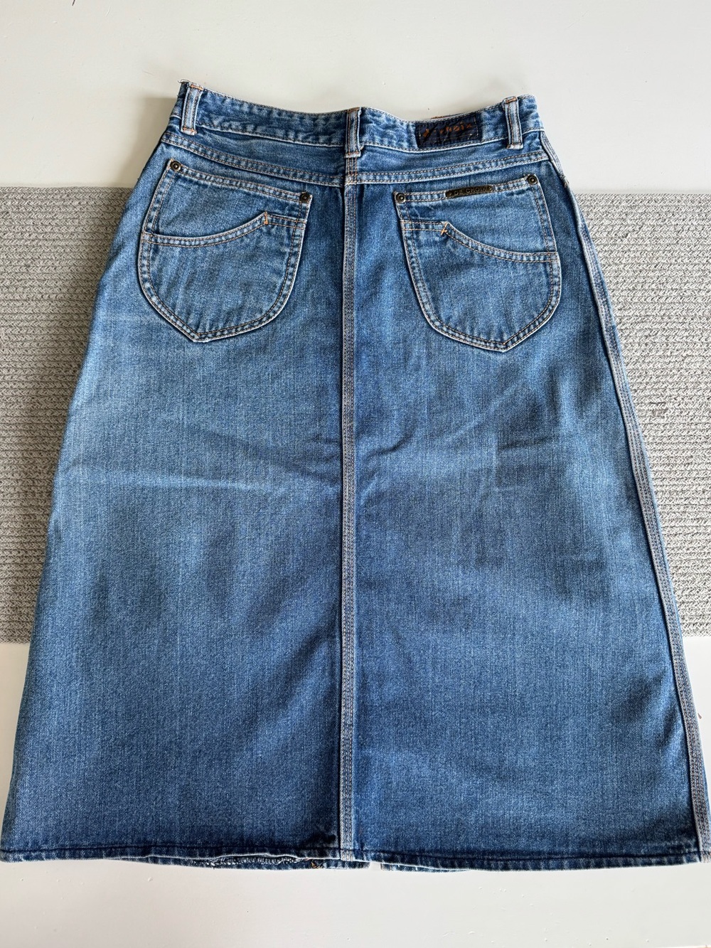 Vintage De Choix High Waist Blue Denim A-Line Jean Skirt Size 13